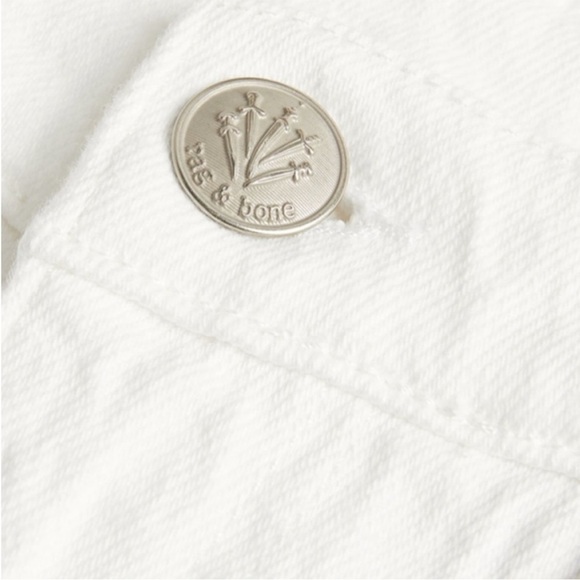 Rag and Bone Harlow Mid Rise Straight Jean Optic White Stretch Sz 31 NEW - Picture 4 of 14